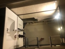 meuble salle de bain avec miroir (gris/céramique)