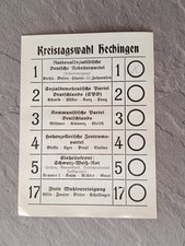 Rare Bulletin de Vote Allemand