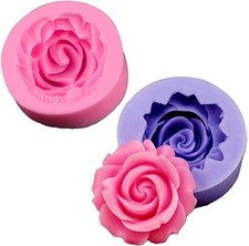 2 Pièces Moules Fleur à Savon en Silicone Moule à Fondant Fleur Rose 3D Moule en