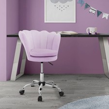 Fauteuil de bureau à roulettes violet clair hauteur réglable chaise en velours