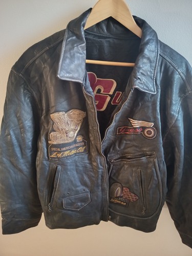 Veste cuir guess usa racing - veste, en
