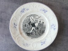 TRES BELLE ASSIETTE HUMORISTIQUE ANCIENNE DE CLAIRFONTAINE