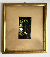 Plaque votive ou souvenir de Nouvel An du XIXe siècle en écaille de tortue