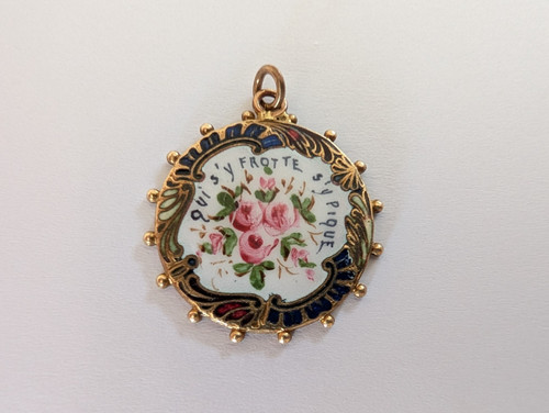 Ancien pendentif émaux qui - pendentif,