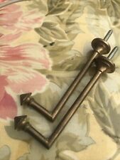 Vintage PAIR French Antique Brass Drapery Curtain Holdback Towel Hook Art Deco