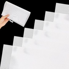6 Pièces Canevas Sac Blanc 14 CT Grilles en Plastique Feuilles de Toile en Ma...