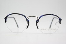 Lunettes Vintage Robert La Roche 144 Bleu Noir Argent Monture Demi-Rim