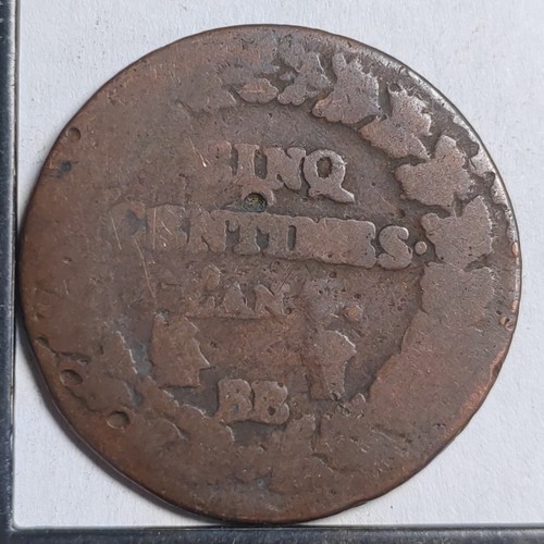 Centimes dupré 5 bb - 5, l'an