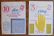 BUVARDS - SAUBA TONISINE/SIROP BATTUT MAIN DOIGTS TABLE 10 MULTIPLICATION CARTES