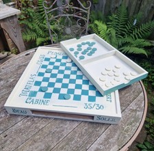 VINTAGE JEU DE DAME BOIS