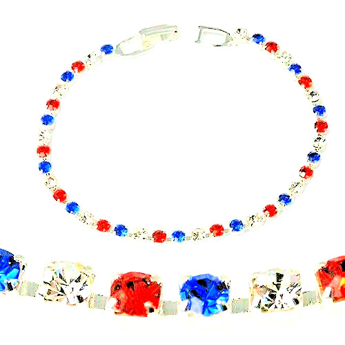 Red white blue - white, bracelet