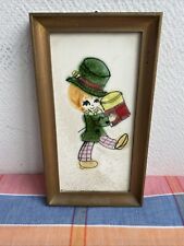 Ancien Cadre Enfantin Proceram Carreau Émaillé Signé Deco