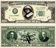 2nde GUERRE MONDIALE BILLET MILLION DOLLAR US Collection Truman Roosevelt Patton