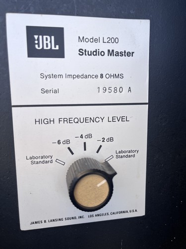 Jbl l200 two way - jbl, studio