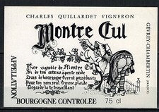Etiquette Vin de bourgogne-Gevrey-Chambertin-Montre Cul-Vigneron Quillardet-N188