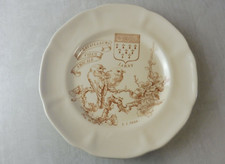 Ancienne assiette décor Jarny 1984, en céramique de Longwy Grand Feu