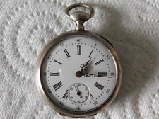 montre gousset homme argent a clés  trotteuse poids  58.9 g balancier ok +-1880