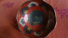 Coupe en laiton cloisonné -
