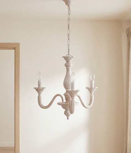 Lustre classique bois - lustre,