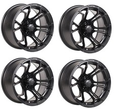 Chariot De Golf GTW Roues Noires Mat 12x7 | Ensemble De 4 | Décalage 3:4 4/4