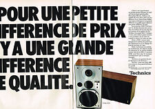 PUBLICITE  1978   TECHNICS  enceintes hi-fi ( 2 pages)