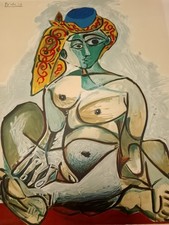 Pablo Picasso gravure Lithographiées,  Femme Nue Au Bonnet Turc 1974