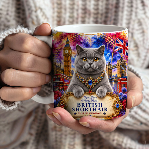 British shorthair mug cat - british,