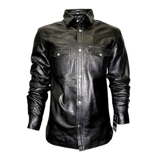 Chemise biker cuir agneau - chemise,