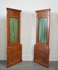 Rare Paire De Vitrine Encoignure Directoire Acajou Mobilier Angle Rangement 19e