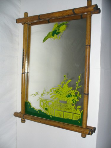 Miroir rotin bambou ratan - miroir,