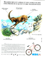 publicité Advertising 1123 1989     MBK vélo vtt  Ibex des Alpes
