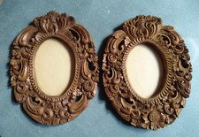 CADRES PHOTO mural en BOIS léger sculpté décor Végétal Années 70-80