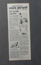 PUB PUBLICITE ANCIENNE ADVERT CLIPPING 140917 / SAUNA PORTATIF SAUNARELAX