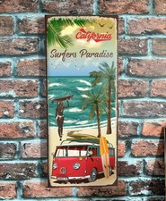 Enseigne surfer vintage, plaque tôle, déco van life, décoration surf, rétro