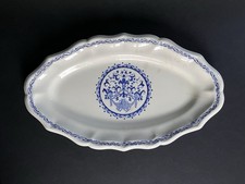 RARE ANCIEN PETIT PLAT DE SERVICE FAÏENCE FINE GIEN DÉCOR ROUEN 1935 IVOIRE