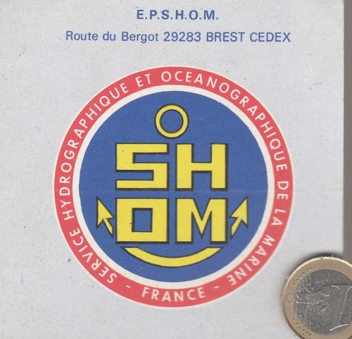 Autocollant marine shom - marine.,