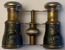 Jumelles de Théâtre Ancienne " Chevalier Paris " Décor Chasse à Courre