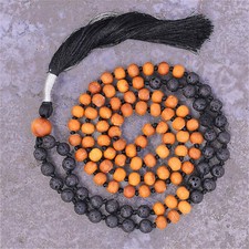 Mala de force et de clarté 8 mm, collier de lave en bois de santal, collier d...