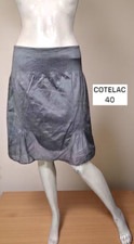 Cotélac Taille 40 Superbe jupe grise en coton taille élastiquée