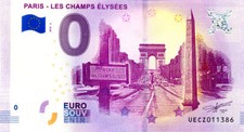 75008 Les Champs-Elysées 2, 2018, Billet Euro Souvenir