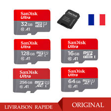 Carte mémoire SANDISK Micro SD 16 32GB SDHC 64 128GB 256GB SDXC avec Adaptateur