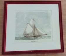 Maurizio Ligas Artprice cote Aquarelle bateau mer navire War Cutter 1844 encadré