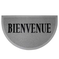 Tapis d'Entrée Demi-Lune "Maison" 45x75cm Gris & Noir
