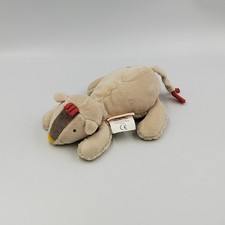 Doudou lion beige rouge Les
