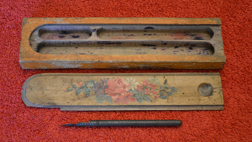 Ancien plumier bois vintage - plumier, et