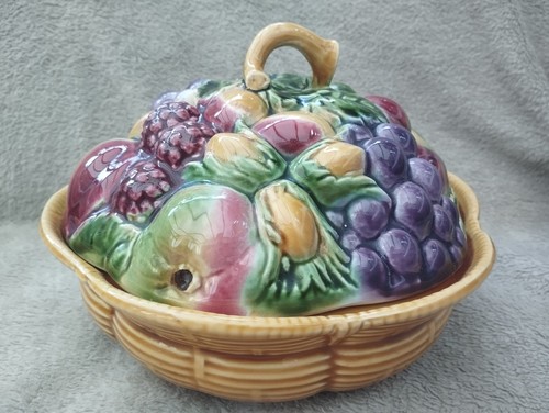 Ancien compotier barbotine - compotier, en
