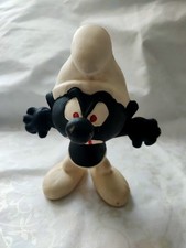 Ancien pouet Schtroumpf noir Schleich Angry Smurf Peyo .Spirou Tintin et Astérix