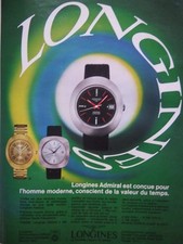 PUBLICITÉ DE PRESSE 1971 LONGINES ADMIRAL CONÇUE POUR HOMME MODERNE