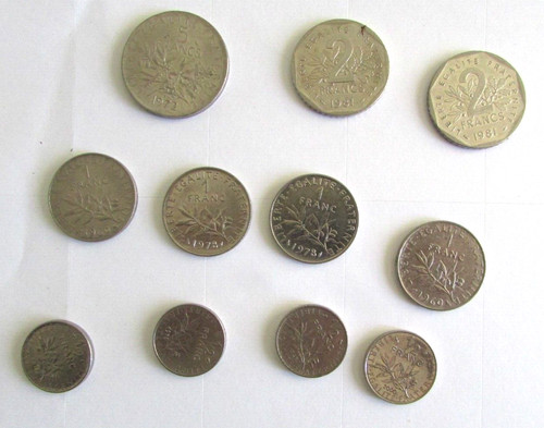 Lot pièces francs - de, 11