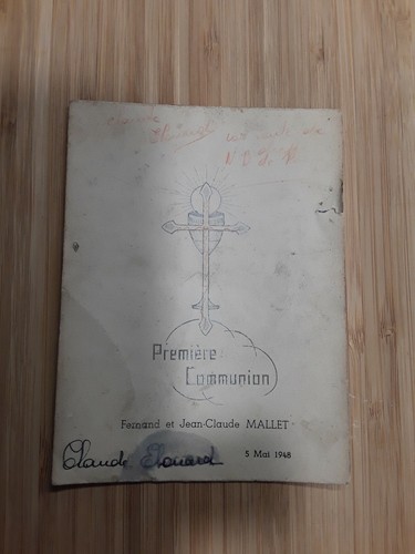 Menu première communion - communion, 1948